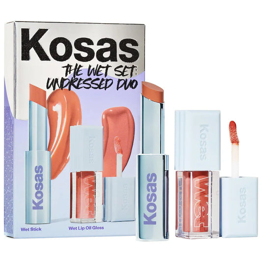 Kosas
The Wet Set Undressed: Nude Sheer Lipstick + Lip Oil Set