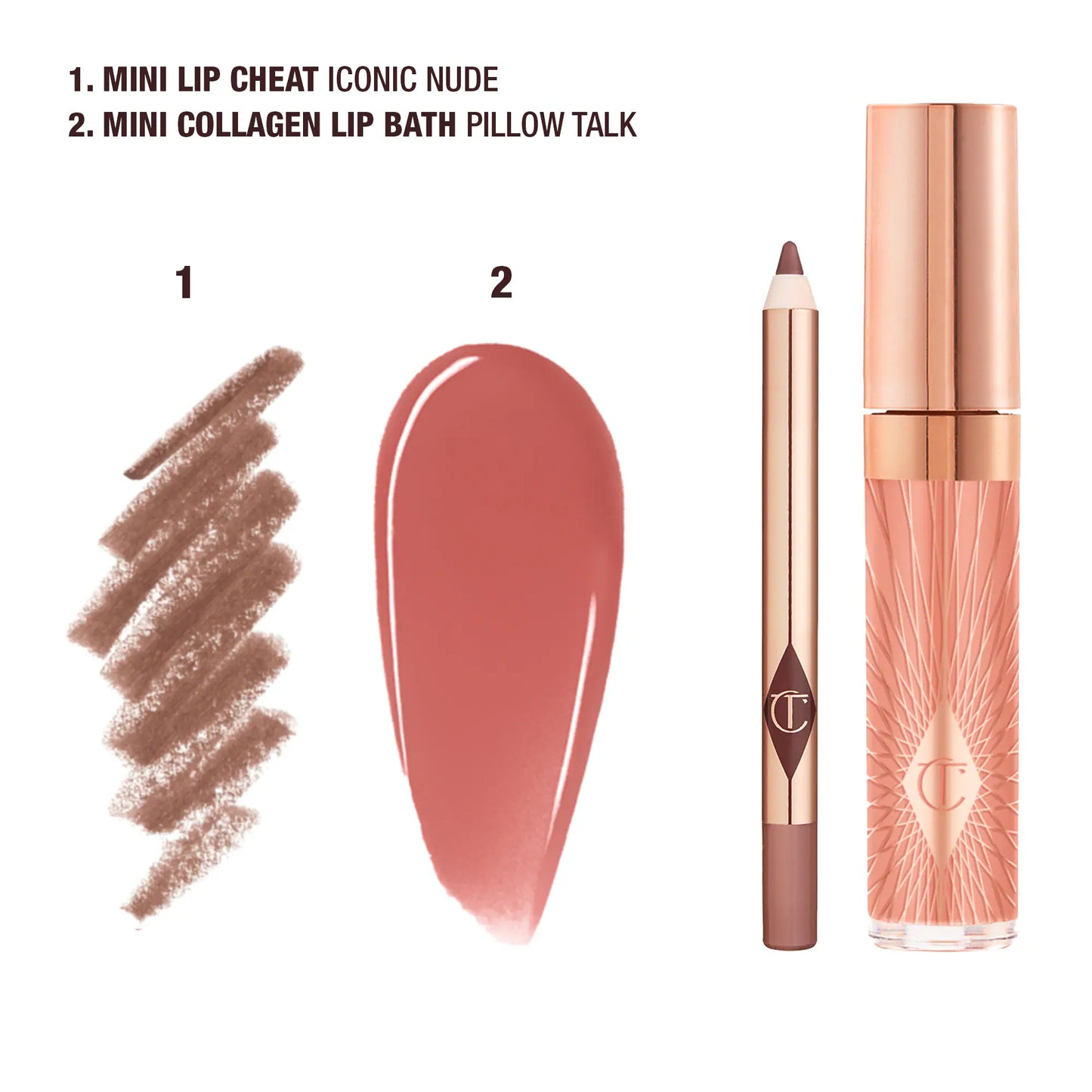 Charlotte Tilbury  Mini Glossy Pink Lip Gloss + Lip Liner Set *pre-order*
