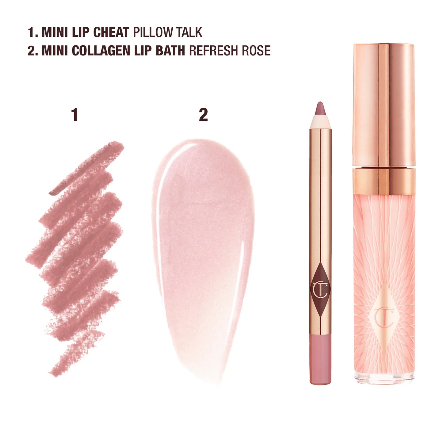 Charlotte Tilbury  Mini Glossy Pink Lip Gloss + Lip Liner Set *pre-order*
