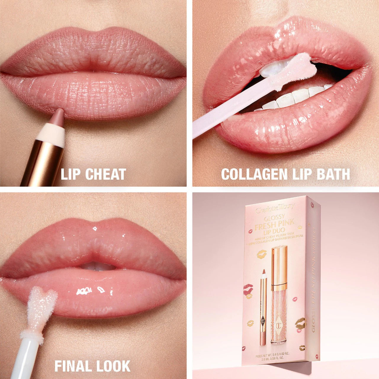 Charlotte Tilbury  Mini Glossy Pink Lip Gloss + Lip Liner Set *pre-order*
